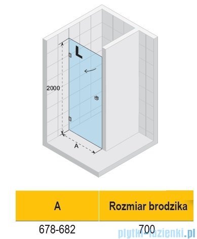 Riho Scandic NXT X101 drzwi prysznicowe czarne  lewe 68x200cm G001001121