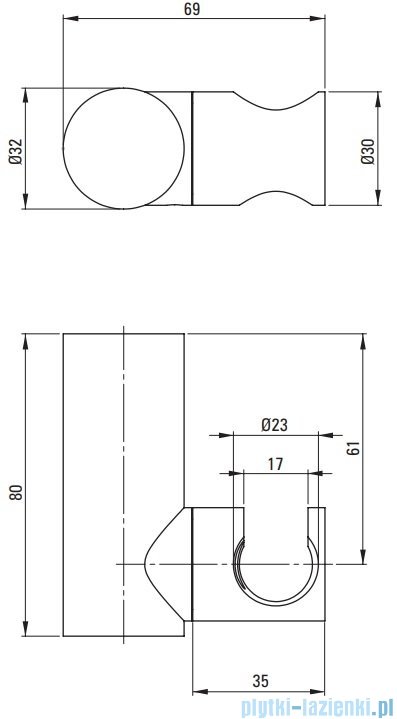 Deante Round uchwyt punktowy słuchawki mosiężny chrom ANR 021U