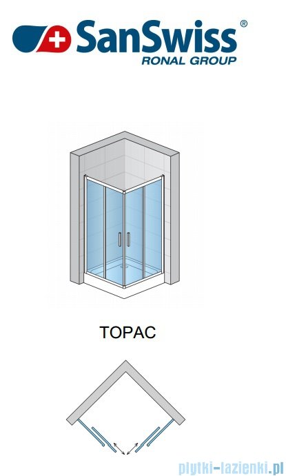 SanSwiss Top-Line TOPAC Wejście narożne 120cm profil biały Prawe TOPD12000407