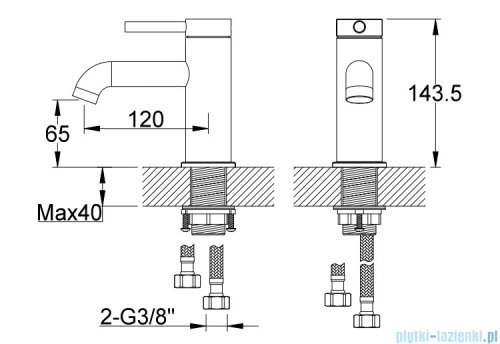Kohlman Axel Brushed Gold bateria umywalkowa złoto szczotkowane QB100AGDB