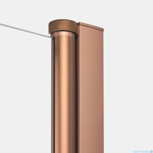 New Trendy New Soleo Copper Brushed 90x100x195 cm kabina wspornik skośny miedź szczotkowana/szkło przejrzyste K-2296