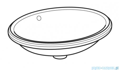 Geberit VariForm Umywalka owalna z przelewem 56x46cm szkliwiony spód KeraTect 500.753.00.2