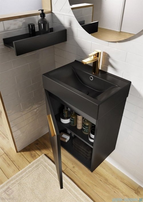 Elita Tiny Set szafka z umywalką komplet 45x61x30cm czarny mat 168300