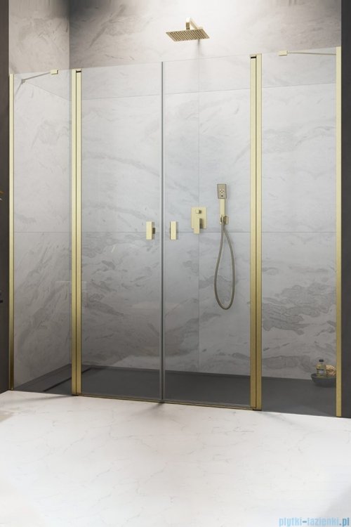 Radaway Nes DWD II Brushed Gold drzwi wnękowe 150cm W3 szczotkowane złoto 10037073-99-01/10041077-99-01