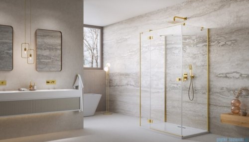 Radaway Essenza Gold Kdj+S kabina 100x120x100cm lewa szkło przejrzyste 1384052-01-01/1385024-09-01L/1384052-01-01