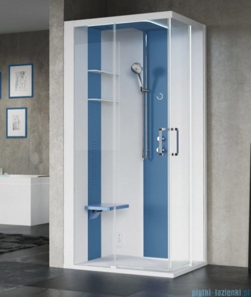 Novellini Skill 2A kabina z hydromasażem lewa jasno szara 120x90 SKIA299ST1F-1AN1