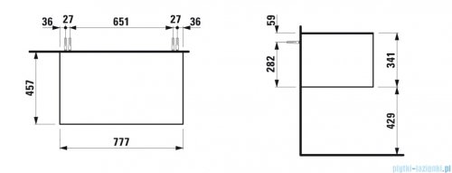 Laufen SONAR szafka pod umywalkę 77x45 cm Miedziany lakierowany/Czarna Marquina H4054100341411