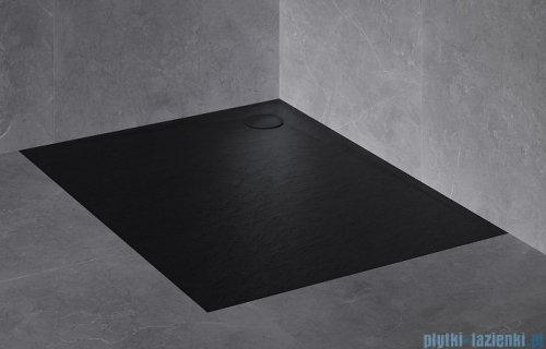 Omnires Stone brodzik prysznicowy prostokątny 80x120x3 cm czarny mat STONE80/120BL