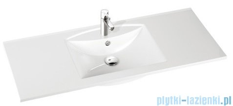 Marmorin Lira 1200 umywalka wpuszczana w blat z przelewem i otworem na baterie 120x39 biała 640120020211