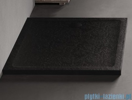 New Trendy Mild Stone Brodzik akrylowy kwadratowy 100x100x4,5 cm czarny B-0585