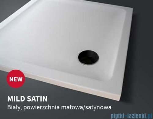 New Trendy Mild Satin Brodzik akrylowy prostokątny 90x70x4,5 cm biały mat B-0649