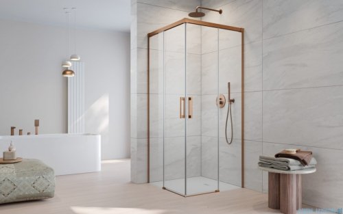 Radaway Idea Kdd Brushed Copper kabina 75x90cm szczotkowana miedź 387066-93-01L/387060-93-01R