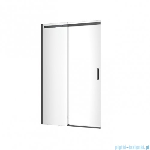 Excellent Rols drzwi wnękowe przesuwne 120 cm czarny mat szkło przejrzyste KAEX.2612.K.1200.BL