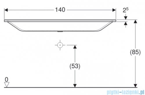 Geberit Xeno 2 Umywalka meblowa bez otworu na baterie 140x48 cm 500.276.00.1