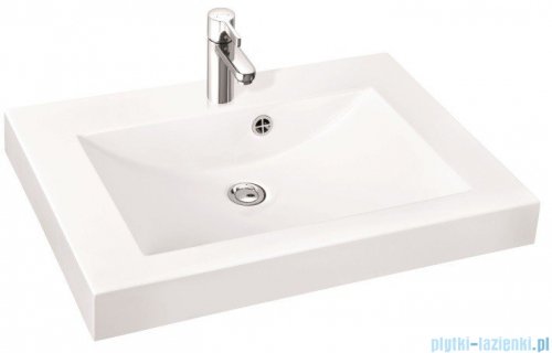 Marmorin umywalka nablatowa Moira Bis 80, 80 cm bez otworu biała 280080022010
