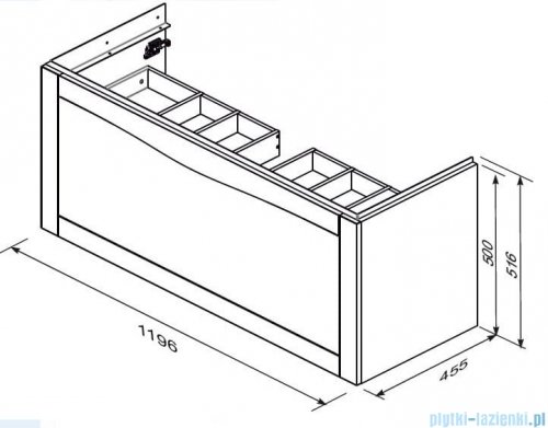 Oristo Skagen szafka podumywalkowa wisząca 119x50x45 biały mat OR49-SD1S-120-2