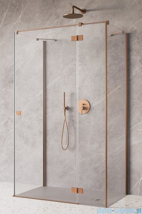 Radaway Essenza Brushed Copper Kdj+S kabina 80x120x80cm prawa szczotkowana miedź 1384051-01-01/1385024-93-01R/1384051-01-01