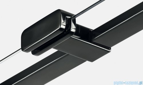 New Trendy Eventa Black Chrome drzwi wnękowe pojedyncze 80x200 cm przejrzyste prawe czarny połysk EXK-6128