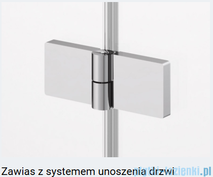 Ronal ANNEA AN13 Drzwi jednoczęściowe ze ścianką stałą w linii 75x200cm lewe nikiel szczotkowany AN13G07502507