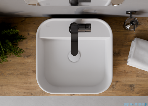 Besco Assos Cera-Line White umywalka nablatowa biała 40 cm biały połysk UNC-40-ASB