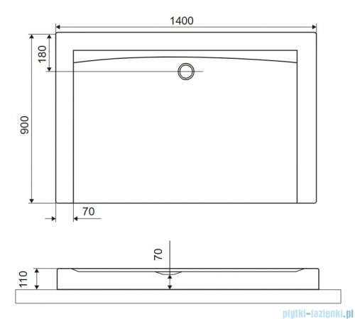Excellent Forma Compact X brodzik prostokątny 140x90 cm struktura, biały mat BREX.1403.140.090.WHC