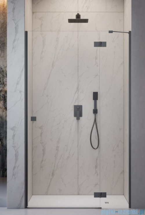 Radaway Essenza 8 Brushed GunMetal Dwj drzwi wnękowe 110cm prawe szczotkowany grafit/szkło przejrzyste 10480712-01-01R/10460337-92-01R