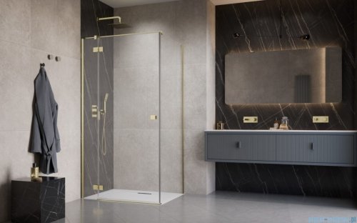 Radaway Essenza 8 Brushed Gold Kdj kabina 90x70cm lewa szczotkowane złoto 10480612-01-01L/10470237-99-01L/10113070-01-01
