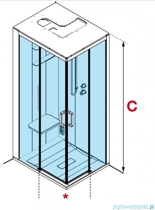 Novellini Skill 2A kabina z hydromasażem lewa jasno szara 120x90 SKIA299ST1F-1AN1