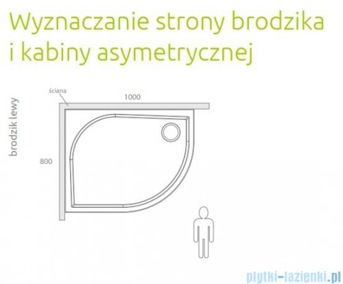 Radaway Brodzik półokrągły Korfu E 100x80 lewy 4E81400-03L