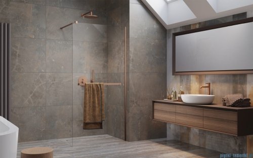 Radaway Modo New II Brushed Copper z wieszakiem kabina Walk-in 90x200 szczotkowana miedź 389094-93-01W 