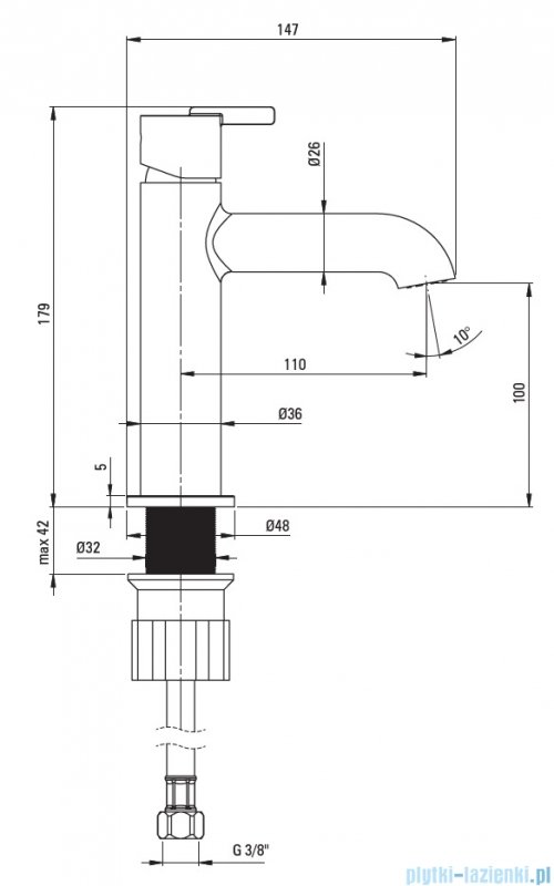 Deante SILIA Bateria umywalkowa stal szczotkowana BQS F20M