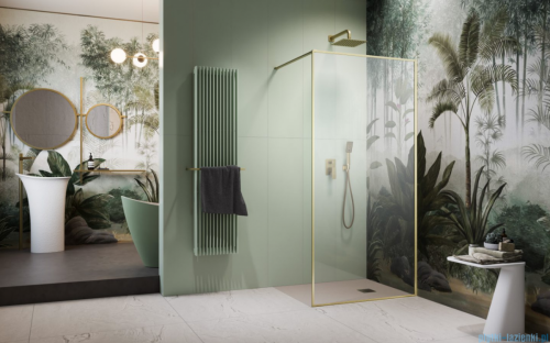 Radaway Modo F II Brushed Gold kabina Walk-in 75x201cm Szczotkowane Złoto  szkło przejrzyste 10409075-99-01