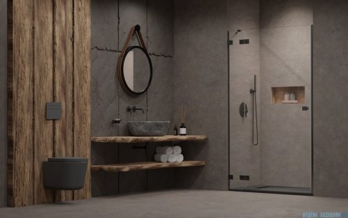 Radaway Essenza Pro Brushed GunMetal Dwj drzwi wnękowe 80cm lewe szczotkowany grafit 10099080-92-01L