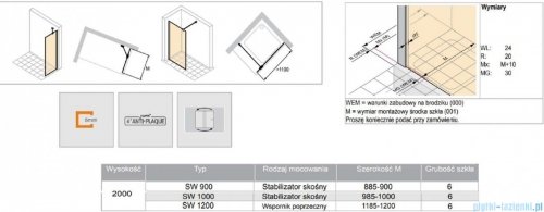 Vitalle Garda ścianka wolnostojąca Walk-In 120x200 cm 131704092322