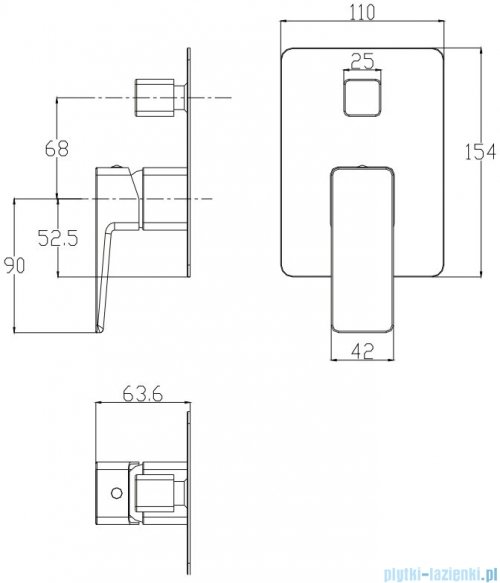 Omnires Parma system wannowy podtynkowy chrom SYSPMW01CR