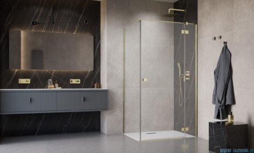 Radaway Essenza Kdj Brushed Gold kabina 110x100cm prawa szczotkowane złoto 1385041-99-01R/1384052-01-01
