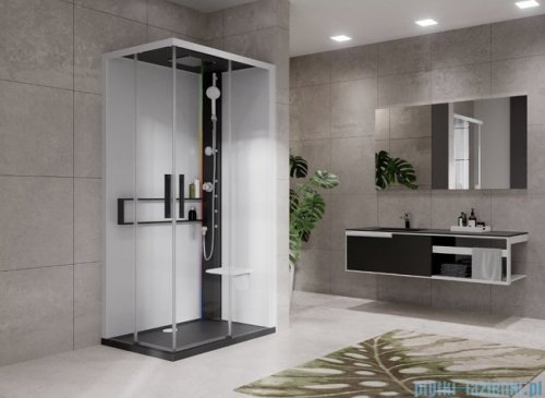 Novellini Glax 2 2.0 kabina z hydromasażem hydro plus 90x70 prawa czarna G22A9079DM1L-1HU