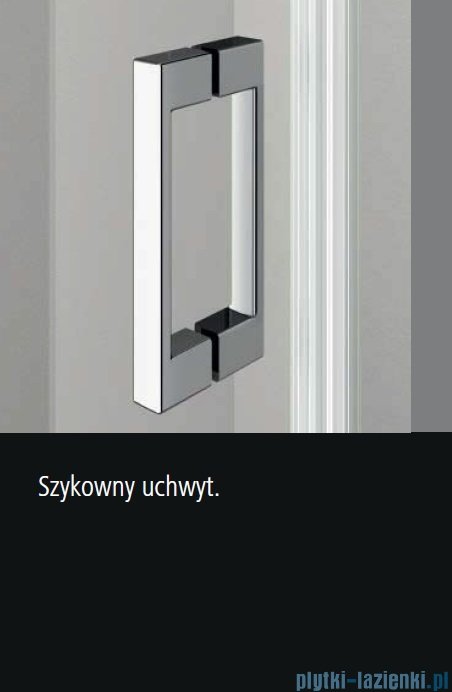 Kermi Osia Drzwi wnękowe z polem stałym, prawe, szkło przezroczyste OsiaClean, profile srebrne 80x200cm OSSFR08020VPK