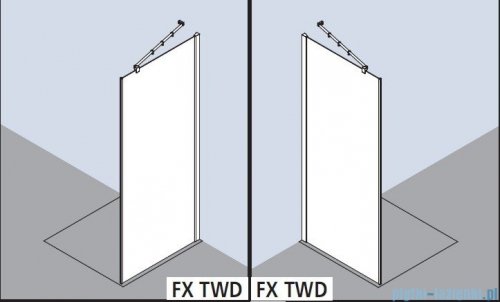 Kermi Filia Xp Ściana boczna z profilem przyściennym, szkło przezroczyste z KermiClean, profile srebrne 90x200cm FXTWD09020VPK
