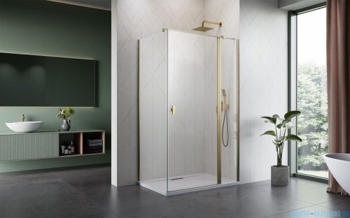 Radaway Nes Kdj II Brushed Gold kabina 90x100cm prawa szczotkowane złoto 10032090-99-01R/10039100-01-01