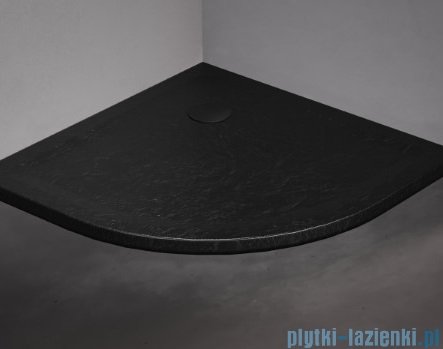 New Trendy Mild Stone Brodzik akrylowy półokrągły 80x80x4,5 cm czarny B-0579