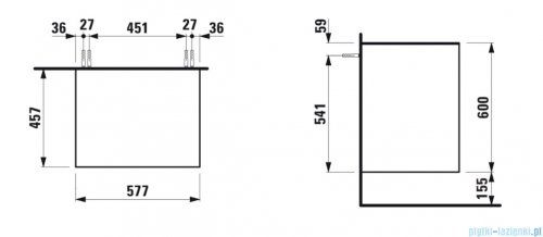Laufen THE NEW CLASSIC szafka pod umywalkę 57x45 cm biały mat H4060060851701