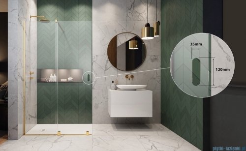 Radaway Furo Gold Walk-in kabina 110x200cm prawa szkło przejrzyste 10106588-09-01R/10110544-01-01