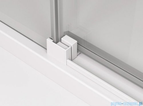 SanSwiss Cadura White Line drzwi przesuwne 130cm jednoskrzydłowe lewe z polem stałym profile biały mat CAS2G1300907