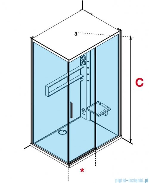 Novellini Glax 2 2.0 kabina z hydromasażem 120x90 prawa srebrna G222P299DM1-1BB