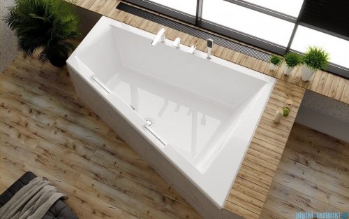 Riho Doppio wanna asymetryczna 180x130cm z hydromasażem Standard lewa BA91-WNPLST-L