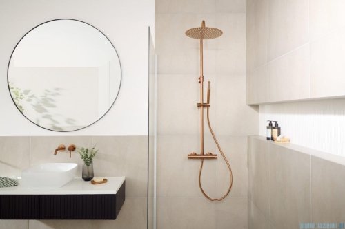 KFA MOZA PREMIUM ROSE GOLD deszczownia z baterią termostatyczną miedź szczotkowana 5736-920-34
