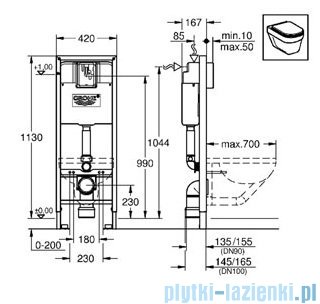 Grohe Rapid SL stelaż do WC ściennego 38713001