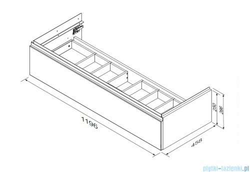 Oristo Brylant szafka podumywalkowa wisząca Ryflowana 120x25x45 piaskowy mat OR36-SD1S-120-10R
