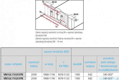 Vitalle NOLA drzwi wahadłowe 1-skrzydłowe z polem stałym prawe 110 cm czarne VN1GR110203PK